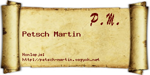 Petsch Martin névjegykártya