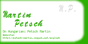 martin petsch business card